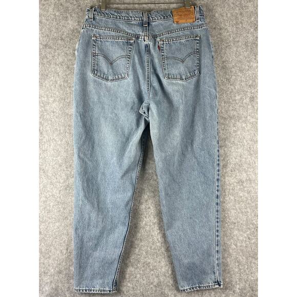 Vintage Levis 550 Jeans Womens 18W Short Relaxed Tapered Light Wash Mom USA 90s - Picture 7 of 15
